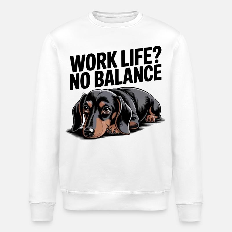 Chien teckel triste - Sweat bio ROLLER Stanley/Stella Unisexe - blanc