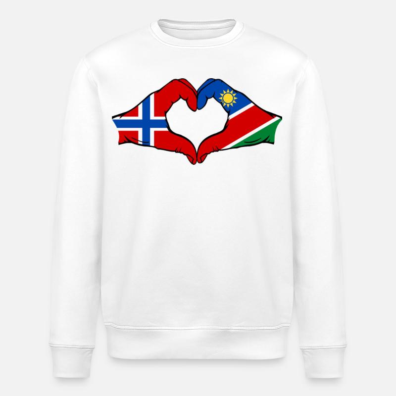Norwegen_Namibia_Flagge_Hände_Herzform - Sweat bio ROLLER Stanley/Stella Unisexe - blanc