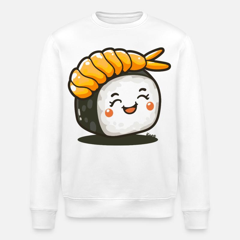 Sushi-Rolle mit Garnele - Stanley/Stella Unisex Bio-Sweatshirt ROLLER - Weiß