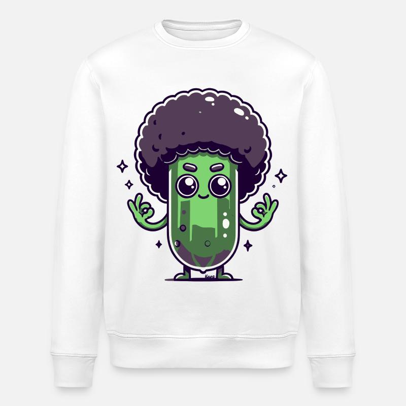 Gurke mit Afro - Stanley/Stella Unisex Bio-Sweatshirt ROLLER - Weiß