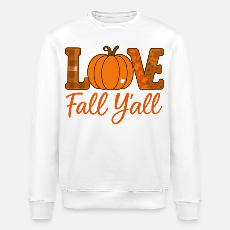 Automne Y’all Love Citrouille Design - Sweat bio ROLLER Stanley/Stella Unisexe - blanc
