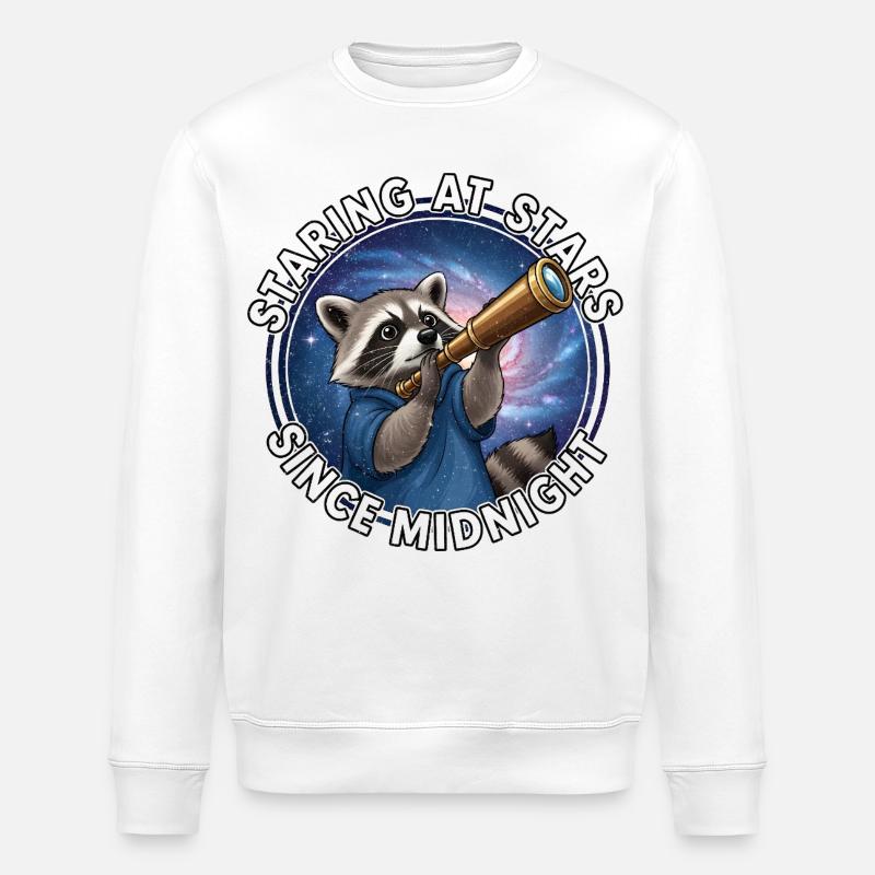 Raton laveur de l’espace avec télescope - Sweat bio ROLLER Stanley/Stella Unisexe - blanc