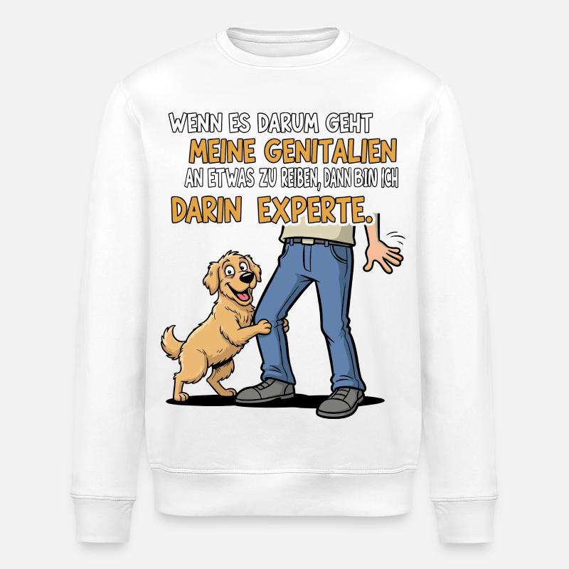 Reib-Experte Hund - Stanley/Stella Unisex Bio-Sweatshirt ROLLER - Weiß