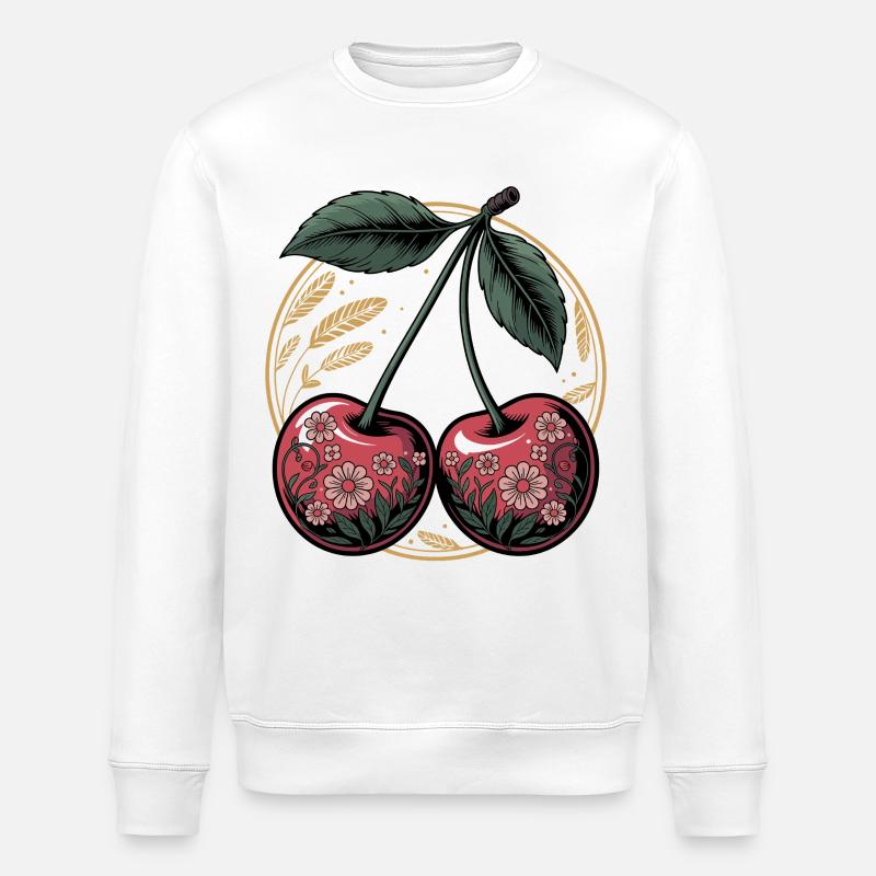 Kirsche Kunstvoll - Stanley/Stella Unisex Bio-Sweatshirt ROLLER - Weiß