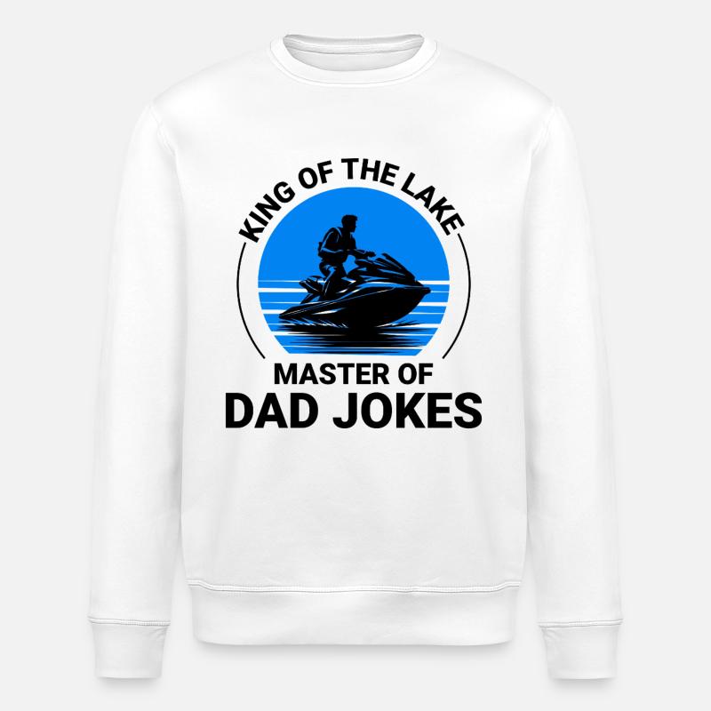 Funny Jet Ski Dad Joke Summer  - Stanley/Stella ROLLER Unisex Organic Sweatshirt - white