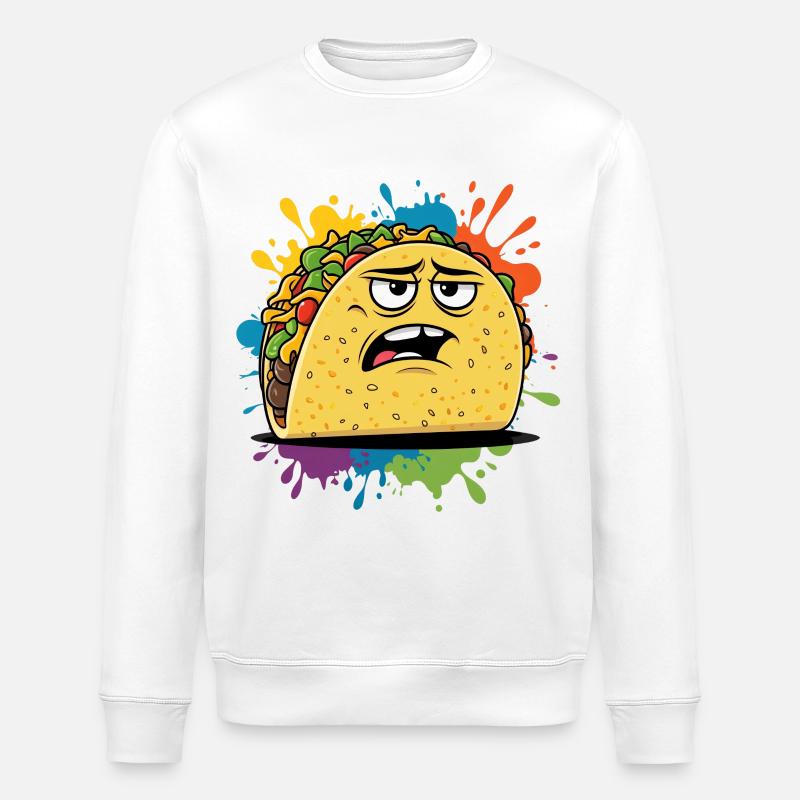 Graphique de taco élégant avec expression - Sweat bio ROLLER Stanley/Stella Unisexe - blanc