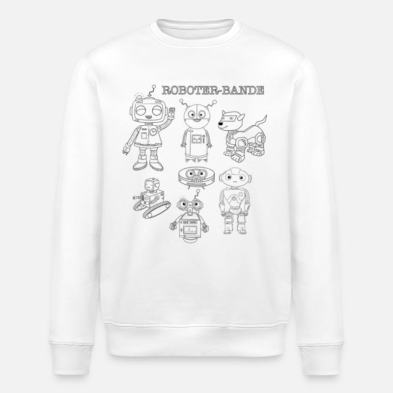 Plus de robots, plus de plaisir - Sweat bio ROLLER Stanley/Stella Unisexe - blanc