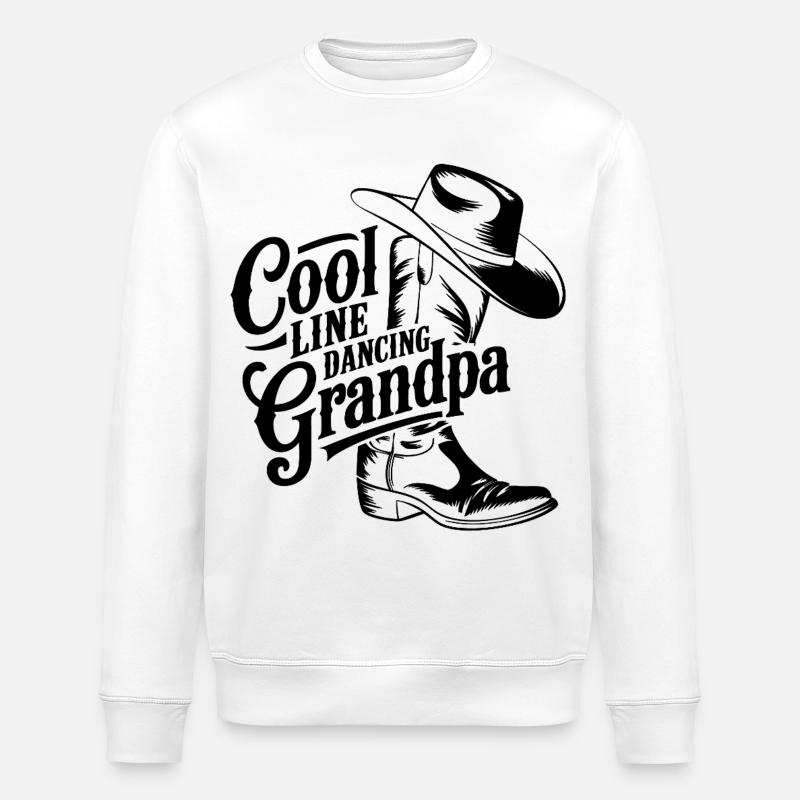 Cooler Linedance Country Dance Opa - Stanley/Stella Unisex Bio-Sweatshirt ROLLER - Weiß