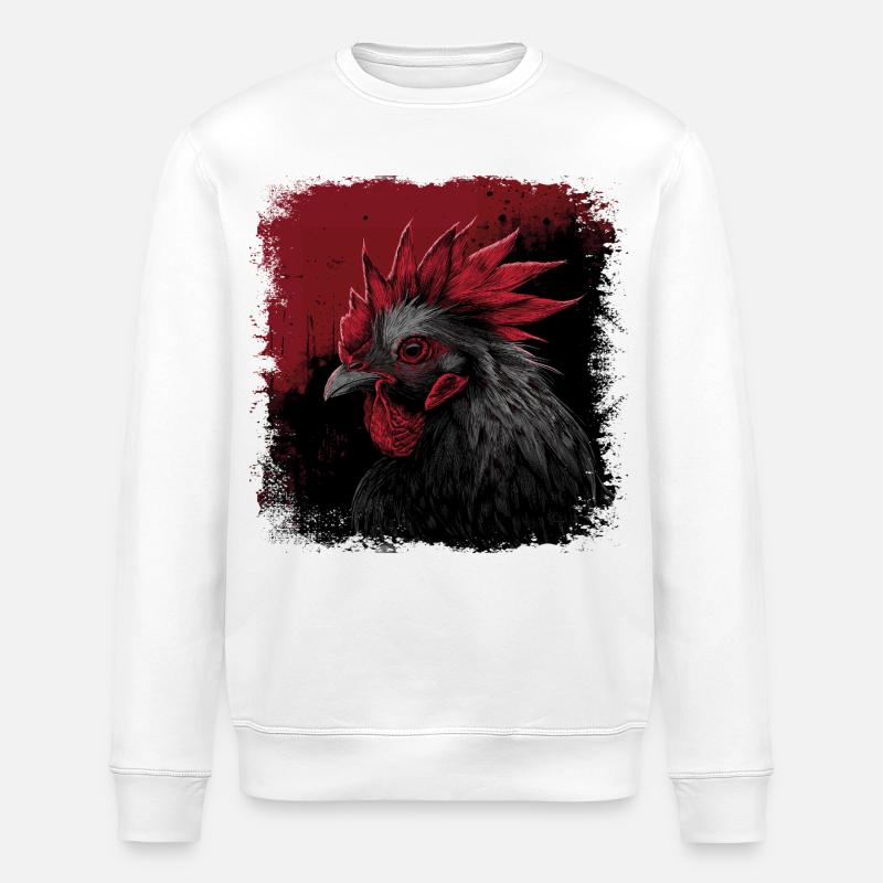 Hahn Portrait - Stanley/Stella Unisex Bio-Sweatshirt ROLLER - Weiß