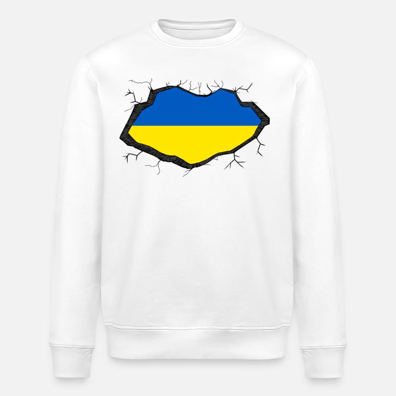 Drapeau ukrainien - Sweat bio ROLLER Stanley/Stella Unisexe - blanc