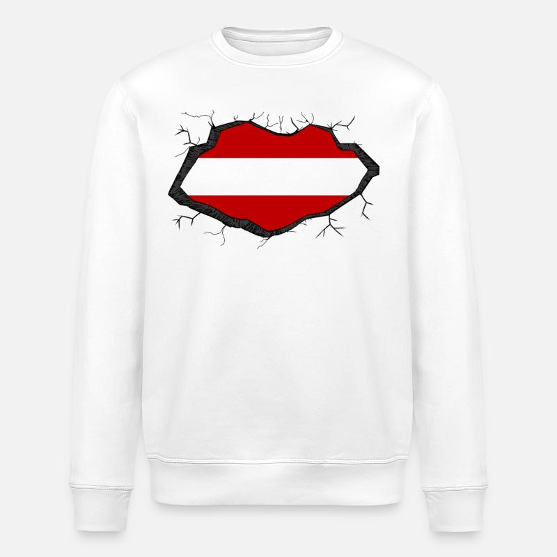 Drapeau de l’Autriche - Sweat bio ROLLER Stanley/Stella Unisexe - blanc