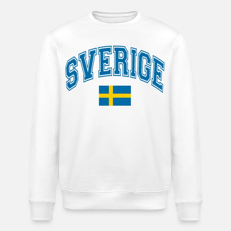 Drapeau de la Suède - Sweat bio ROLLER Stanley/Stella Unisexe - blanc