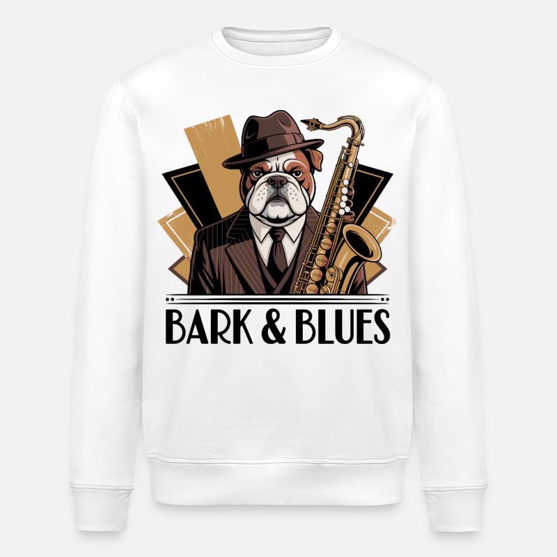 Bark et Blues - Sweat bio ROLLER Stanley/Stella Unisexe - blanc
