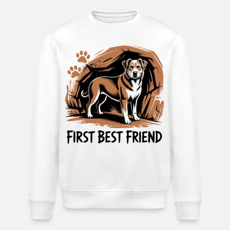 Erster bester Freund - Stanley/Stella Unisex Bio-Sweatshirt ROLLER - Weiß