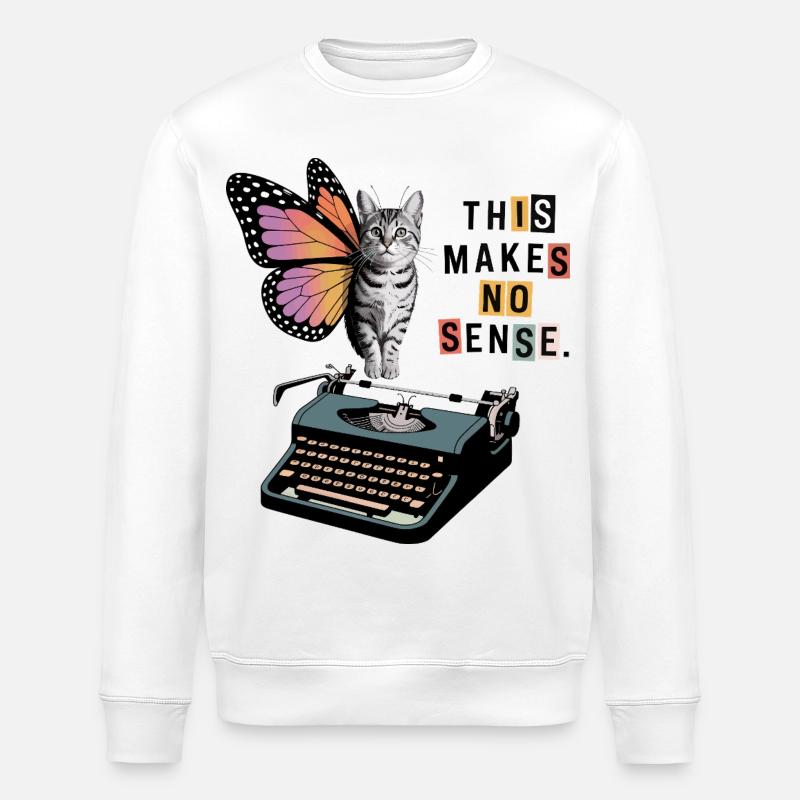 Butterfly Cat Chaos - Stanley/Stella Unisex Bio-Sweatshirt ROLLER - Weiß