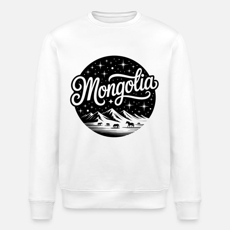 Mongolie - Conception de souvenirs - Sweat bio ROLLER Stanley/Stella Unisexe - blanc
