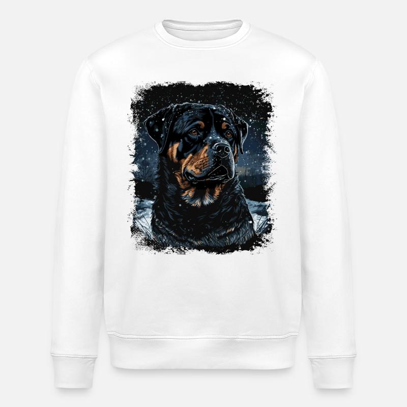 Rottweiler Hund - Stanley/Stella Unisex Bio-Sweatshirt ROLLER - Weiß
