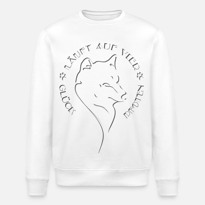 Elegant Hunde-Silhouette mit Botschaft - Stanley/Stella Unisex Bio-Sweatshirt ROLLER - Weiß