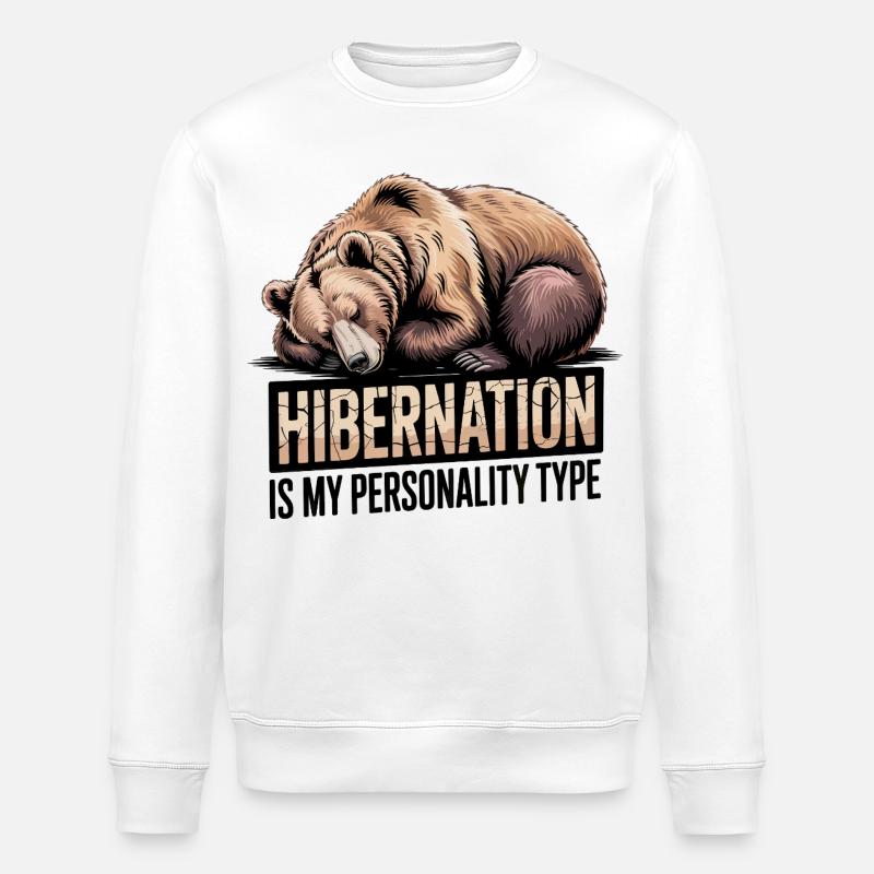 Winterschlaf Bär - Stanley/Stella Unisex Bio-Sweatshirt ROLLER - Weiß