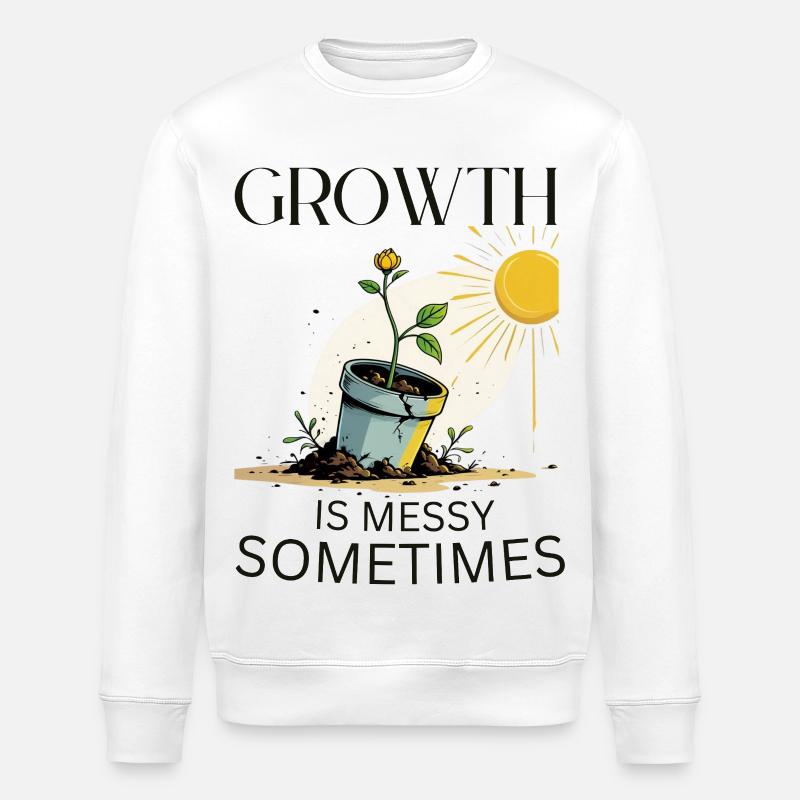 Wachstumsgeschichte mit Blume und Sonne - Stanley/Stella Unisex Bio-Sweatshirt ROLLER - Weiß
