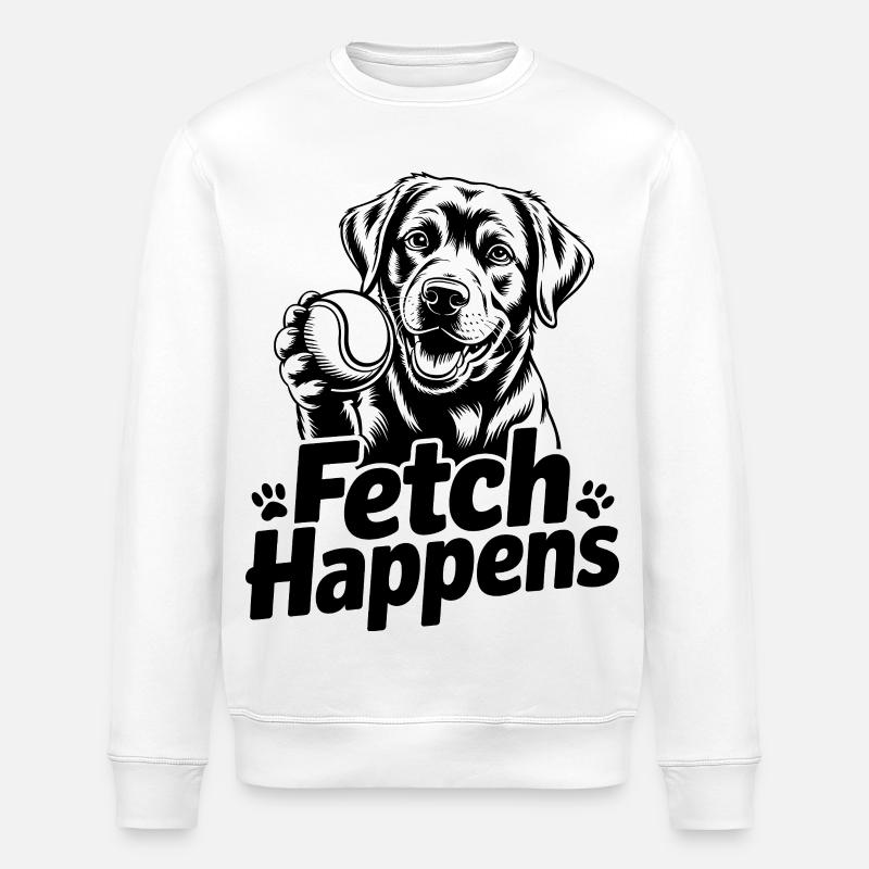Fetch Happens - Stanley/Stella ROLLER Unisex Organic Sweatshirt - white