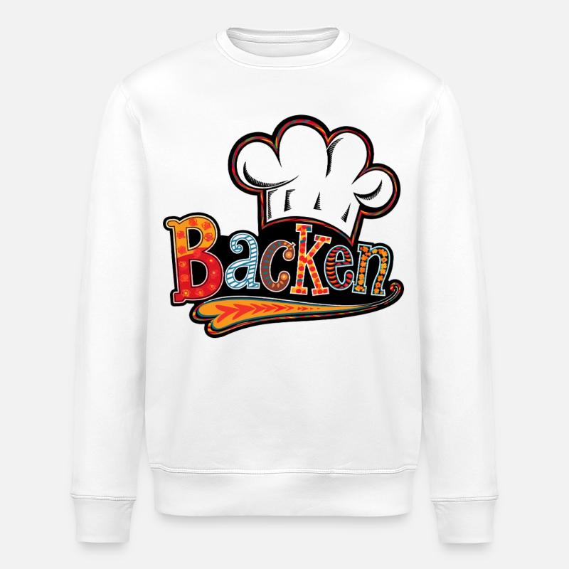 Bäckerei Motiv mit Bäckerhut - Stanley/Stella Unisex Bio-Sweatshirt ROLLER - Weiß
