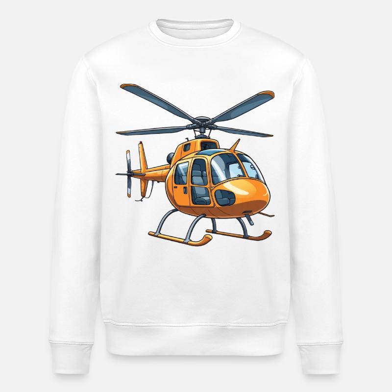 Helicopter Comic Grafik Design - Stanley/Stella Unisex Bio-Sweatshirt ROLLER - Weiß