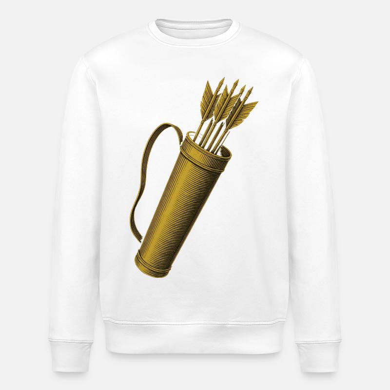 Bogenschießen Bogen Pfeil Köcher Bogenschütze - Stanley/Stella Unisex Bio-Sweatshirt ROLLER - Weiß