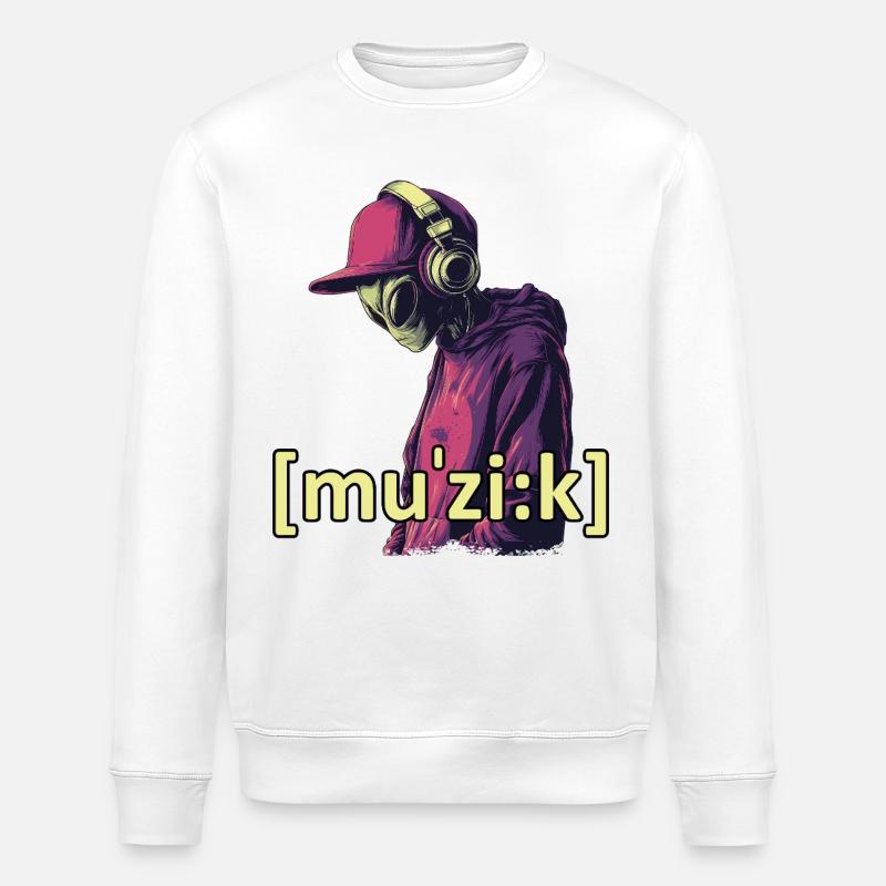 Alien Music - Stanley/Stella Unisex Bio-Sweatshirt ROLLER - Weiß