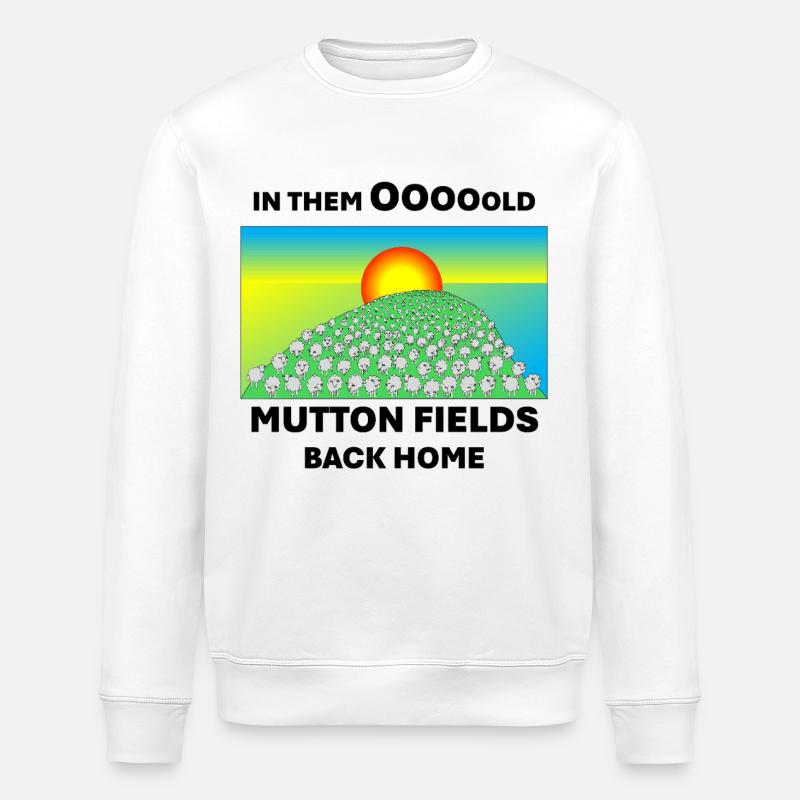 Mutton fields back home - Stanley/Stella ROLLER Unisex Organic Sweatshirt - white