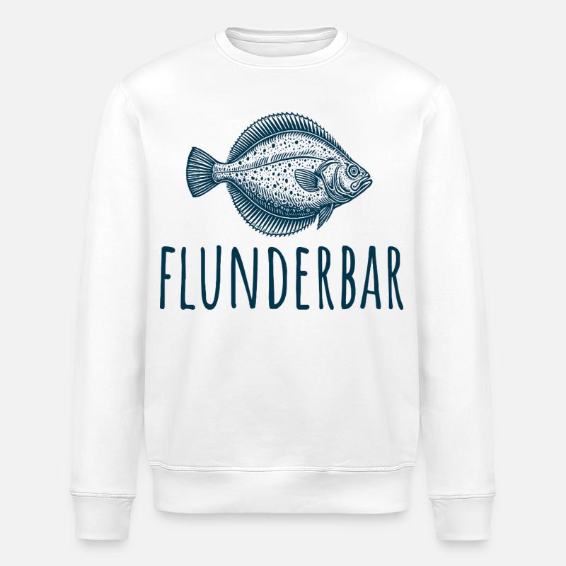 Zielfisch Flunder - Flunderbar - Angler Geschenk - Stanley/Stella Unisex Bio-Sweatshirt ROLLER - Weiß