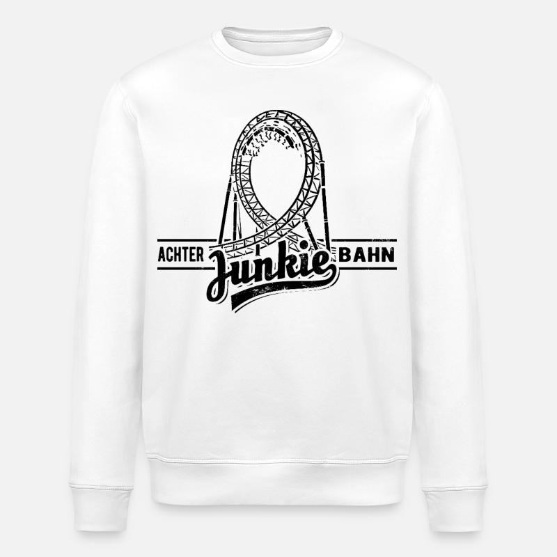 Roller Coaster Junkie - Looping - Stanley/Stella ROLLER Unisex Organic Sweatshirt - white
