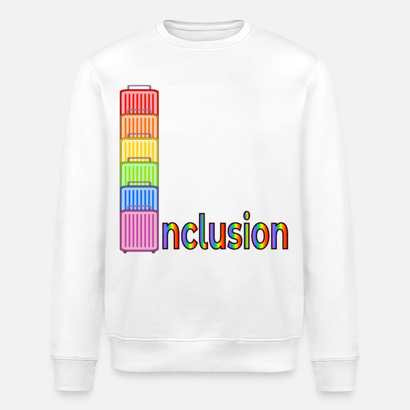 INKLUSION PRIDE REGENBOGENKOFFER - Stanley/Stella Unisex Bio-Sweatshirt ROLLER - Weiß