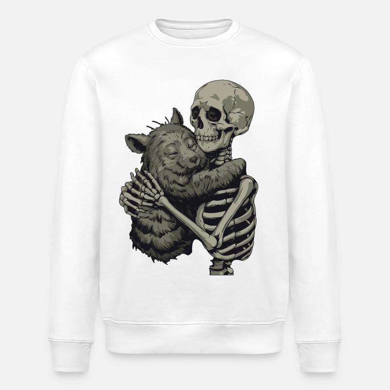 Wombat Skeleton Liebe  - Stanley/Stella Unisex Bio-Sweatshirt ROLLER - Weiß