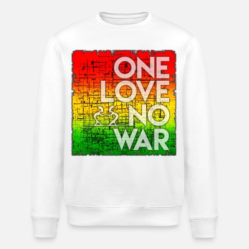 Friedens-Statement im Regenbogen-Design - Stanley/Stella Unisex Bio-Sweatshirt ROLLER - Weiß