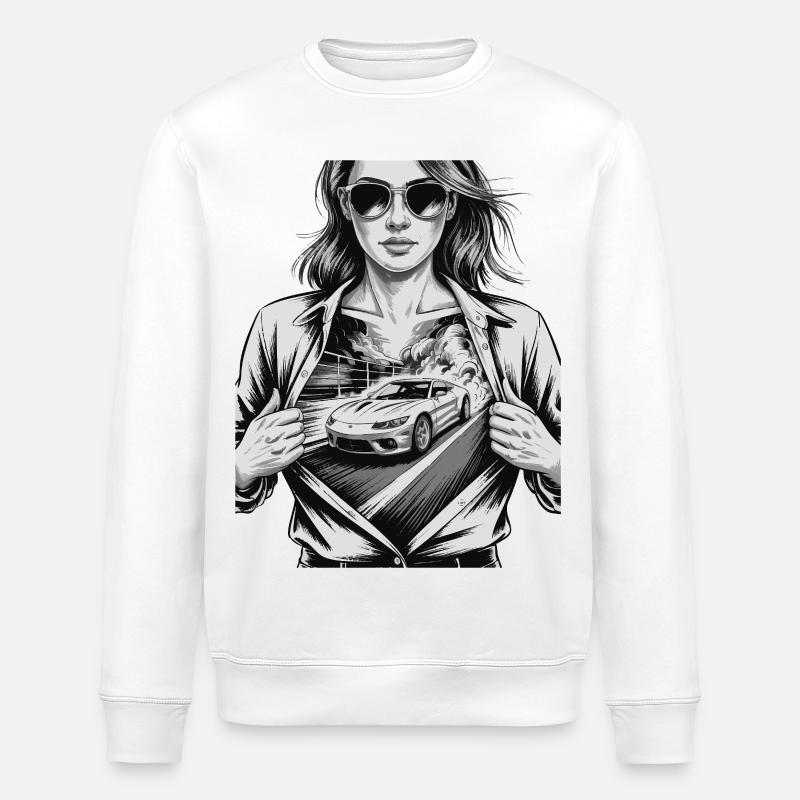 Conception de voiture de course - Sweat bio ROLLER Stanley/Stella Unisexe - blanc