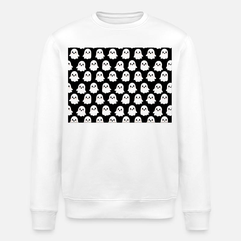 Cute Ghosts Pattern - Stanley/Stella ROLLER Unisex Organic Sweatshirt - white