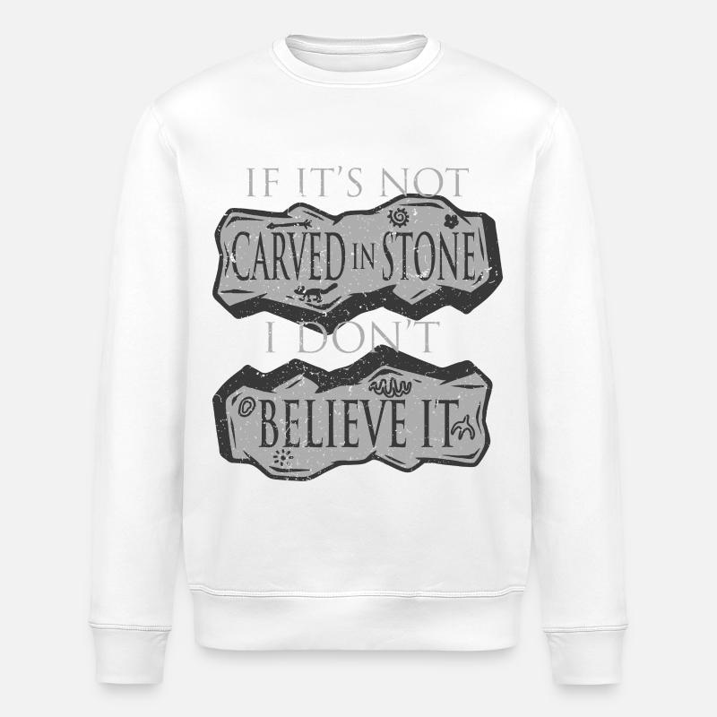 Petroglyphe Petroglyphen Piktogramme - Stanley/Stella Unisex Bio-Sweatshirt ROLLER - Weiß