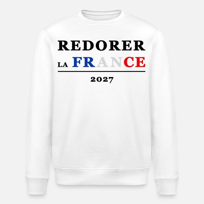 FRANKREICH WIEDERHERSTELLEN 1 - Stanley/Stella Unisex Bio-Sweatshirt ROLLER - Weiß