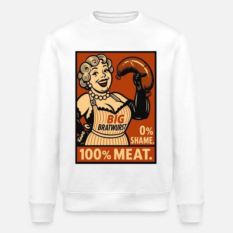 Illustration de nourriture Bratwurst rétro - Sweat bio ROLLER Stanley/Stella Unisexe - blanc