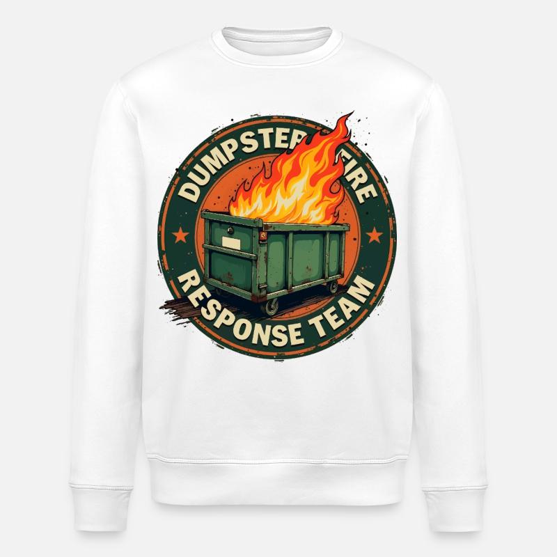 dumpster fire - response team - Sweat bio ROLLER Stanley/Stella Unisexe - blanc