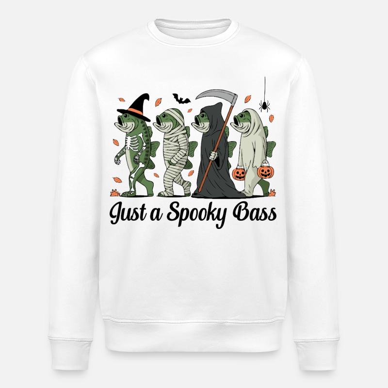 Disguised Fish Creatures Halloween Perch Angler - Stanley/Stella ROLLER Unisex Organic Sweatshirt - white