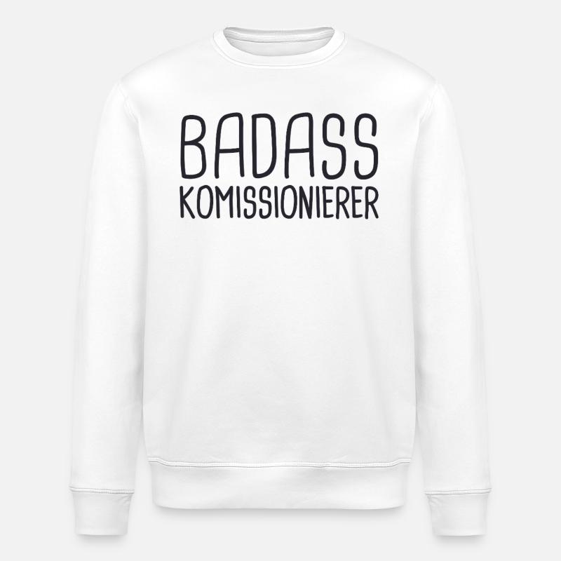Commissaire Badass - Sweat bio ROLLER Stanley/Stella Unisexe - blanc