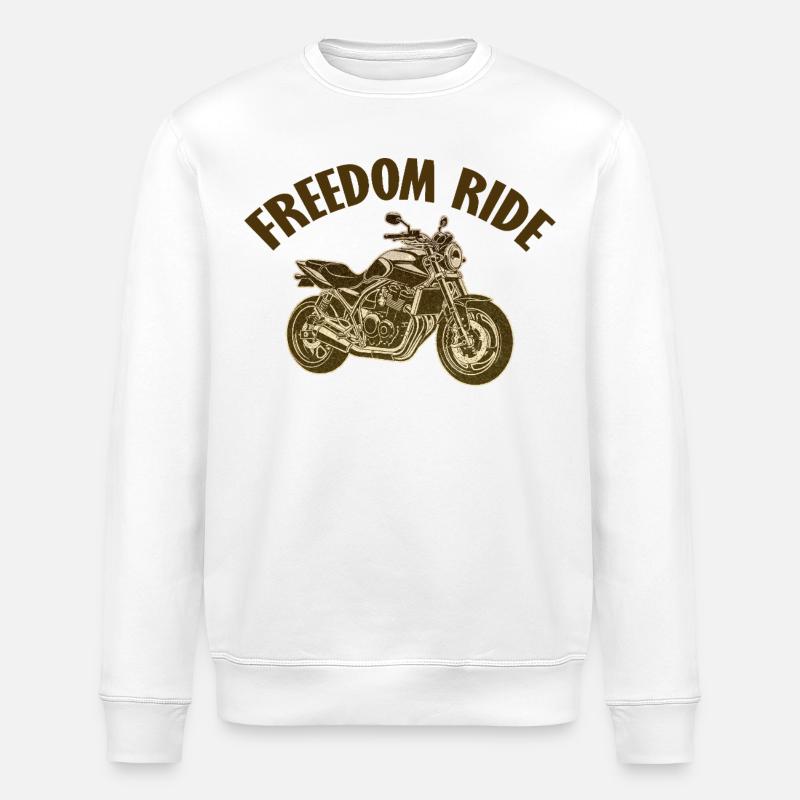 Grafik Motorrad Freedom Engine - Stanley/Stella Unisex Bio-Sweatshirt ROLLER - Weiß