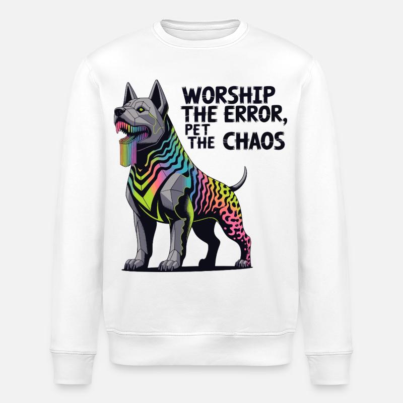 Neon Abyssal Hund Illustration - Stanley/Stella Unisex Bio-Sweatshirt ROLLER - Weiß