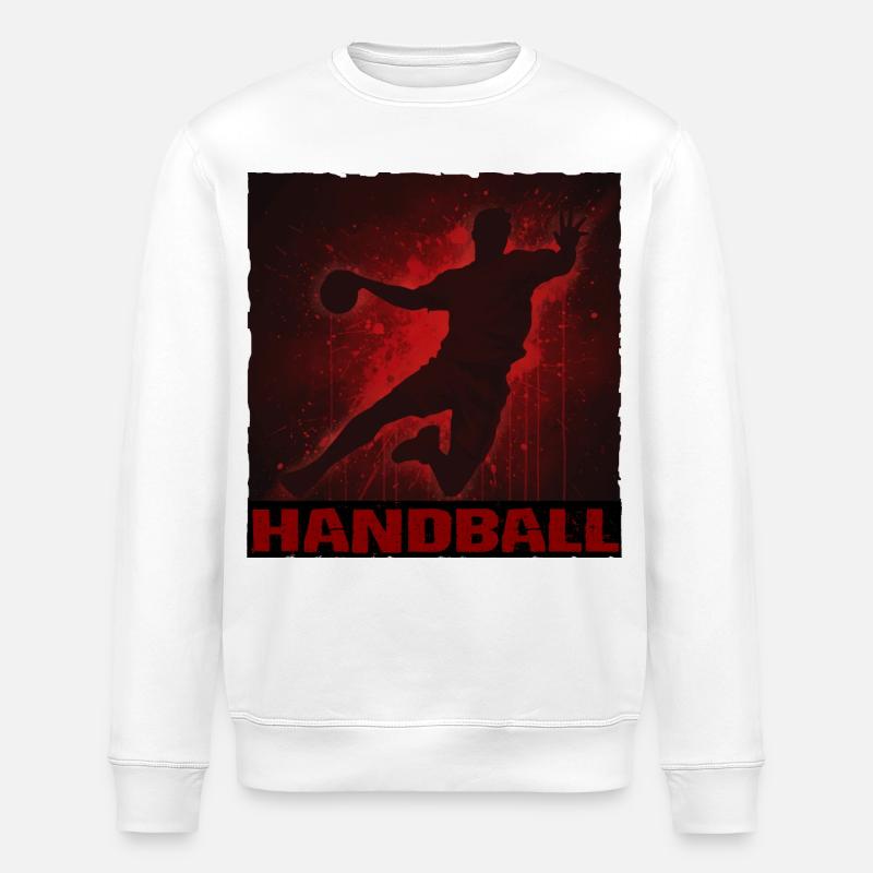 Imprimé silhouette de handball dynamique - Sweat bio ROLLER Stanley/Stella Unisexe - blanc