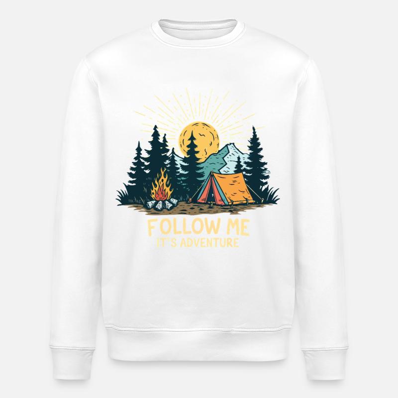 Aventure Nocturne en Nature - Sweat bio ROLLER Stanley/Stella Unisexe - blanc
