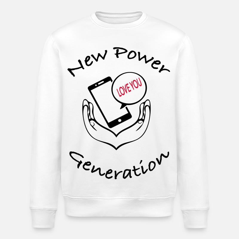 New Power Generation Love Message Design - Stanley/Stella Unisex Bio-Sweatshirt ROLLER - Weiß