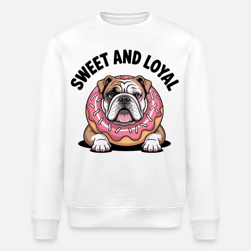 Bouledogue doux et loyal - Sweat bio ROLLER Stanley/Stella Unisexe - blanc