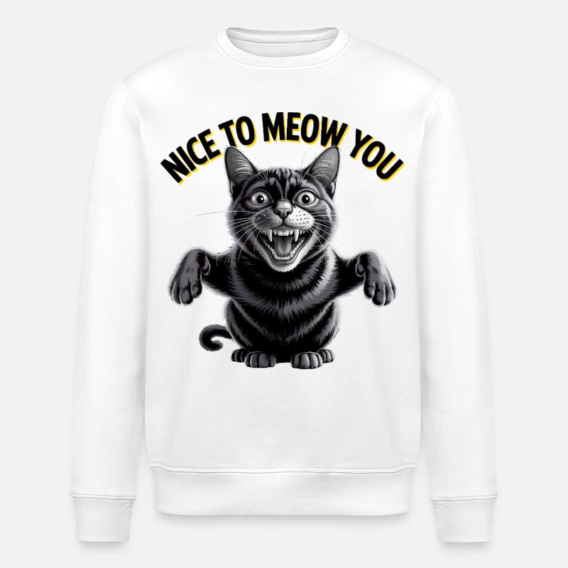 Sympa à miauler ton chat - Sweat bio ROLLER Stanley/Stella Unisexe - blanc